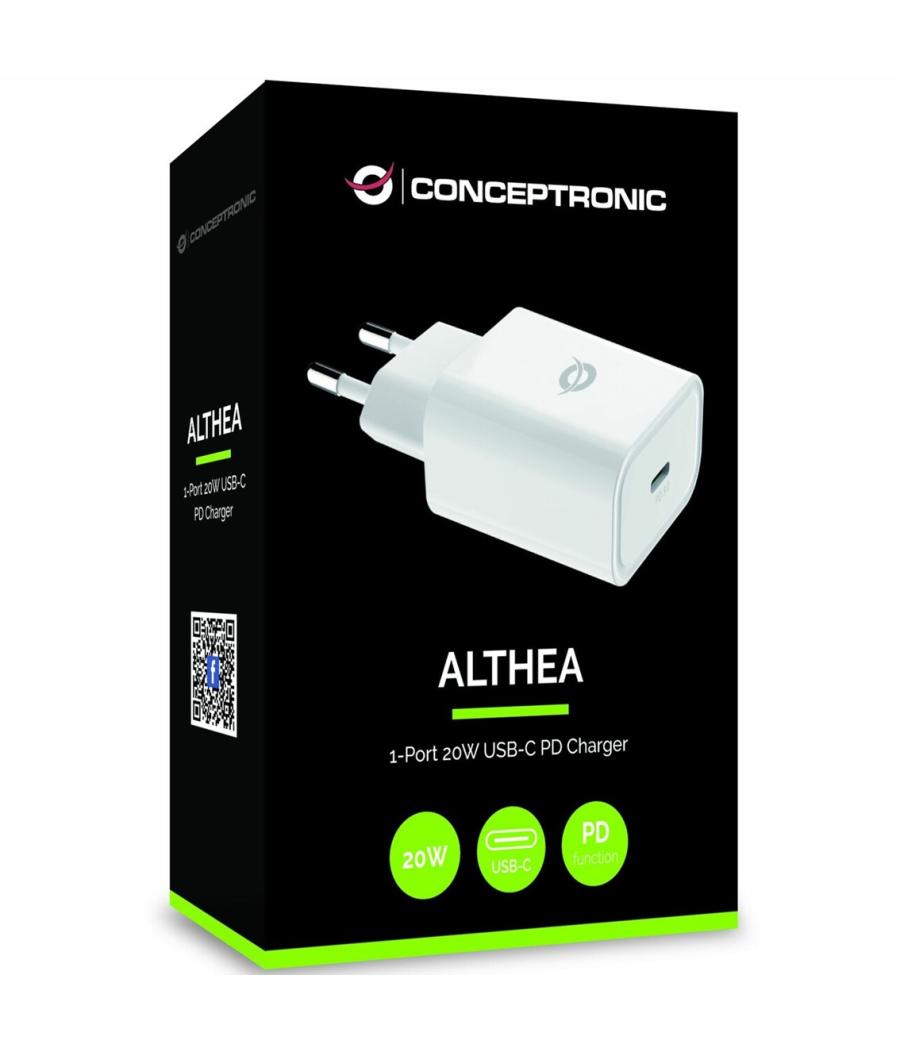 Cargador conceptronic pd 20w 1 x usb tipo c blanco