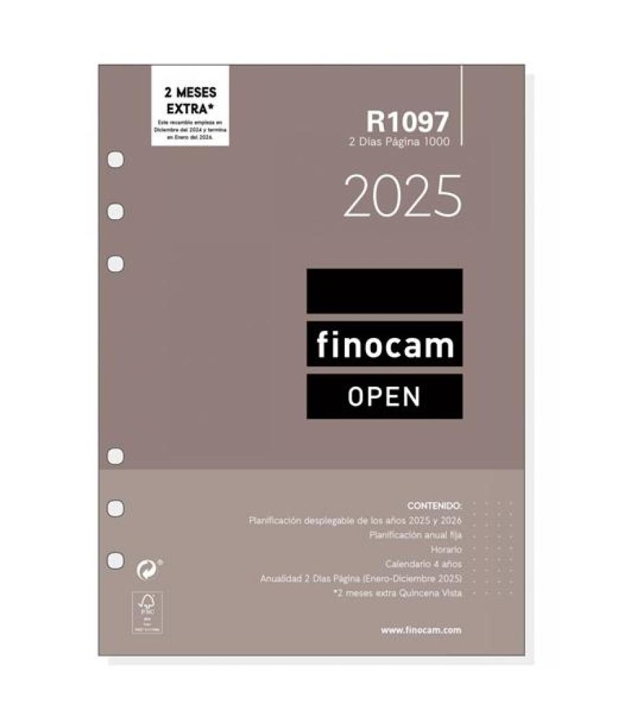 Finocam recambio anual open r1097 1000-155x215mm 2dp 2025