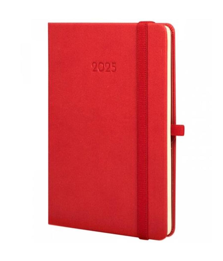 Finocam agenda anual minimal textura m4-118x168mm svh rojo 2025