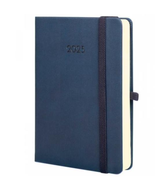 Finocam agenda anual minimal textura m4-118x168mm 1dp azul 2025