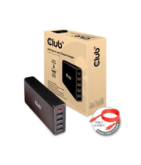 Cargador usb tipo a-c club3d 111w 5puertos