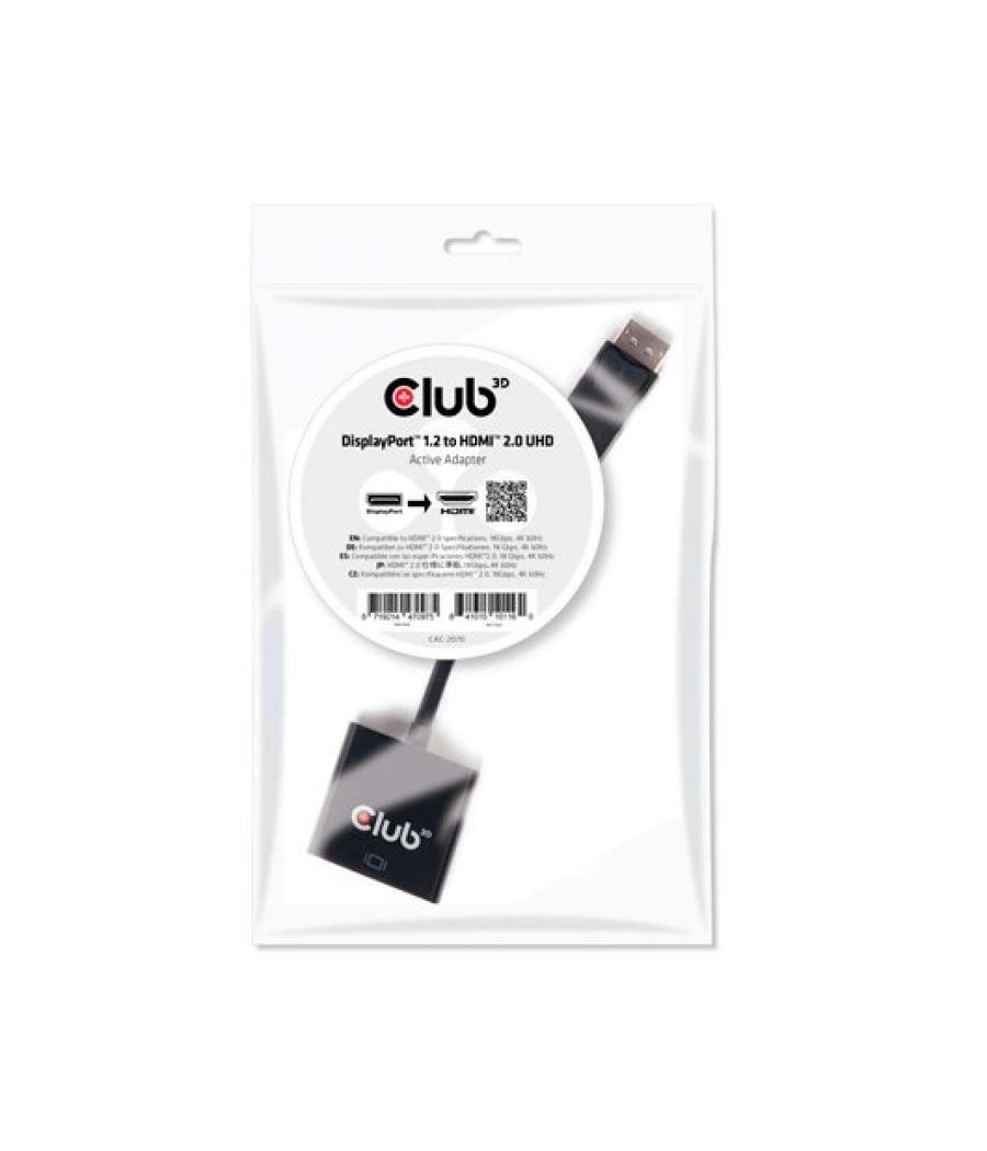 Adaptador activo dp club3d 1.2 a hdmi 2.0 uhd