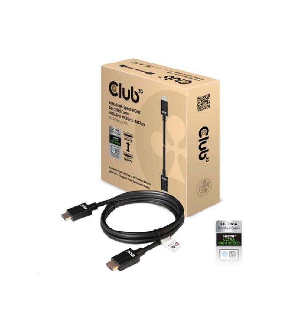 Cable certificado hdmi club3d 1.5m