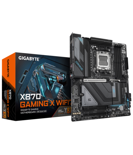 Gigabyte placa base x870 gaming x wifi7 - compatible con cpus amd ryzen 9000, 16+2+2 fases vrm, hasta 8000mhz ddr5 (oc), 1xpcie 