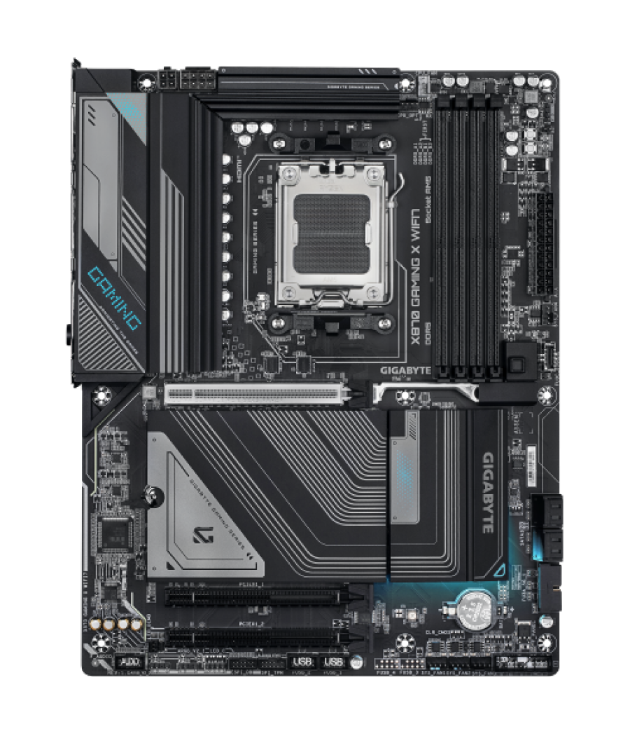 Gigabyte placa base x870 gaming x wifi7 - compatible con cpus amd ryzen 9000, 16+2+2 fases vrm, hasta 8000mhz ddr5 (oc), 1xpcie 