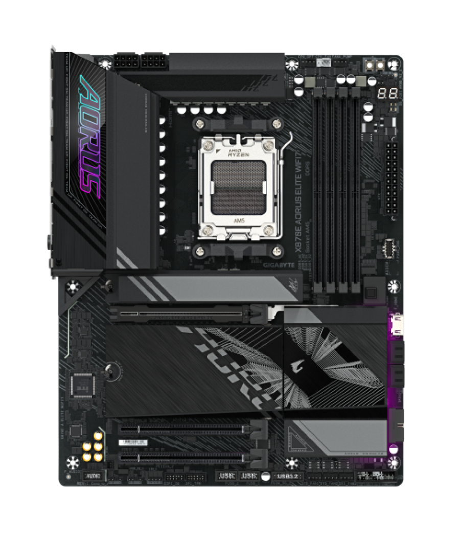 Gigabyte placa base x870e a elite wifi7 - compatible con cpus amd ryzen 9000, vrm digital de 16+2+2 fases, hasta 8000mhz ddr5 (o