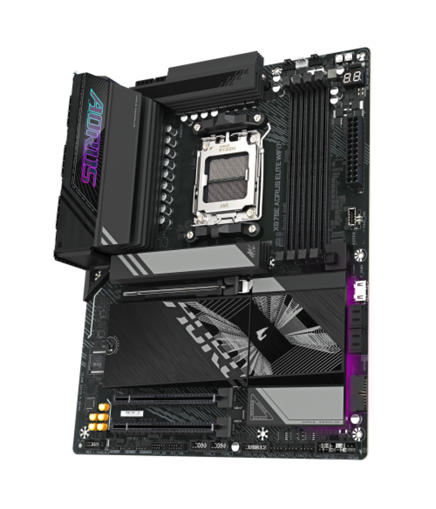 Gigabyte placa base x870e a elite wifi7 - compatible con cpus amd ryzen 9000, vrm digital de 16+2+2 fases, hasta 8000mhz ddr5 (o