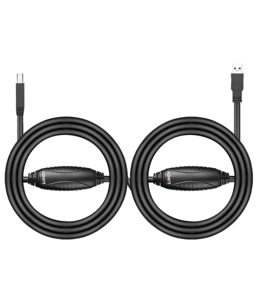 Lindy 43098 cable USB 10 m USB 3.2 Gen 1 (3.1 Gen 1) USB A USB B Negro