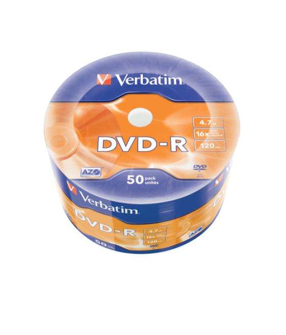 Verbatim DVD-R Matt Silver en Wrap Spindle (bobina envuelta) de 50 unidades