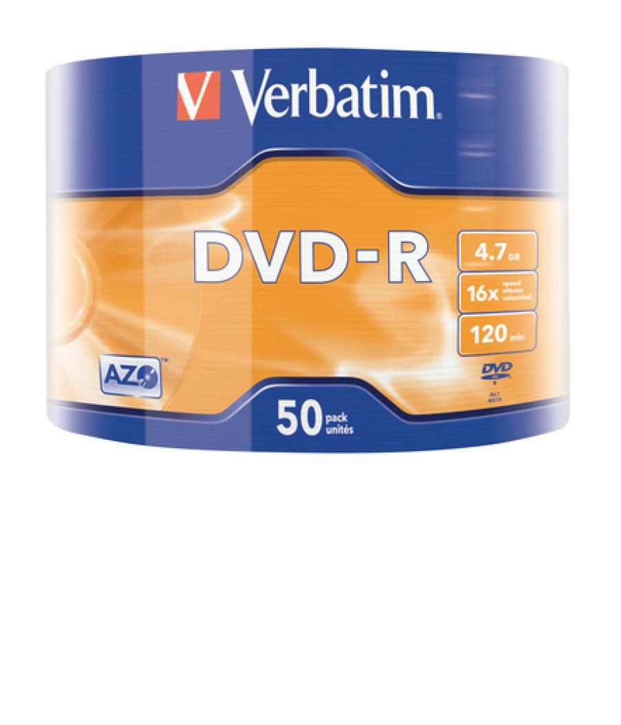 Verbatim DVD-R Matt Silver en Wrap Spindle (bobina envuelta) de 50 unidades