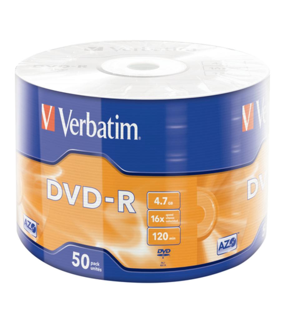 Verbatim DVD-R Matt Silver en Wrap Spindle (bobina envuelta) de 50 unidades