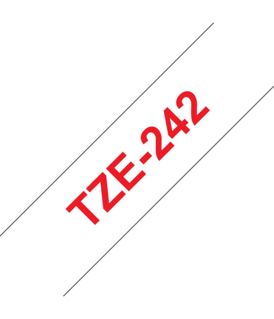 Brother TZE-242 cinta para impresora de etiquetas Rojo sobre blanco