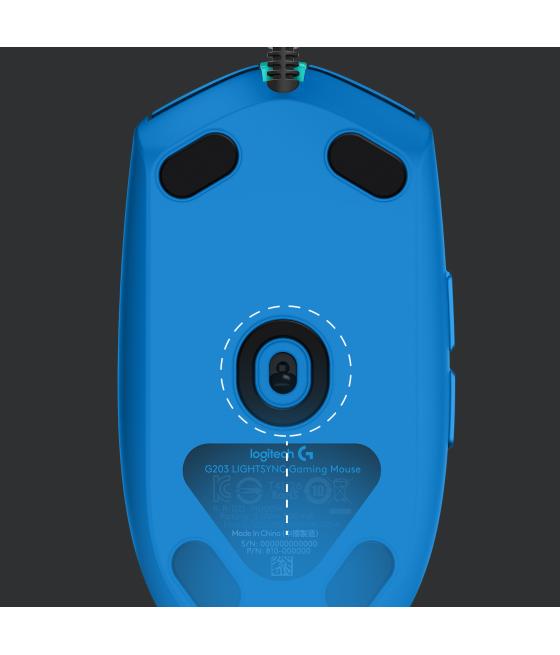 Mouse raton logitech g203 lightsync azul gaming 8.000 dpi 6 botones