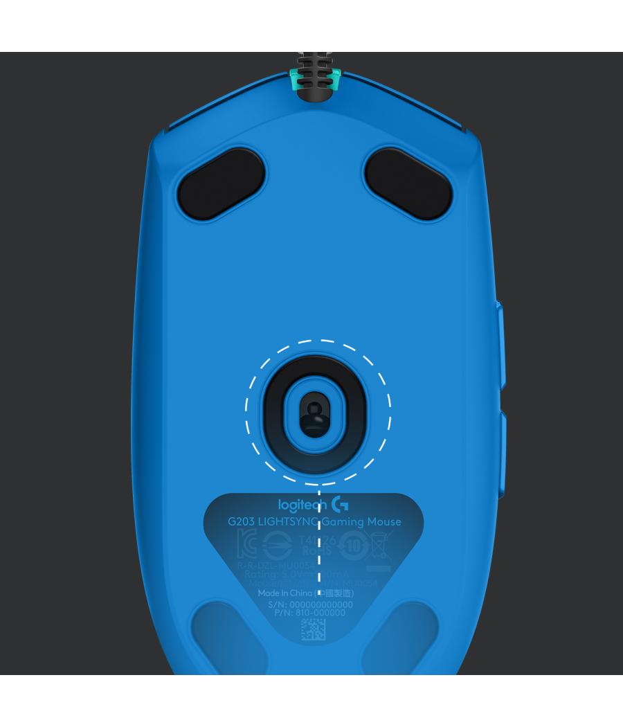 Mouse raton logitech g203 lightsync azul gaming 8.000 dpi 6 botones