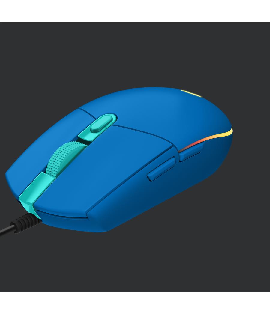 Mouse raton logitech g203 lightsync azul gaming 8.000 dpi 6 botones