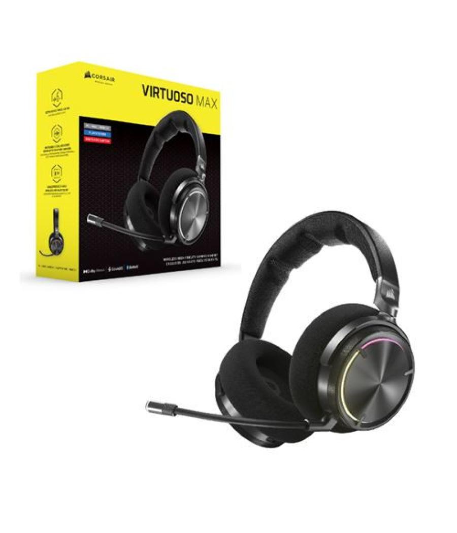 Auriculares corsair virtuoso max wireless negro ca-9011372-ww