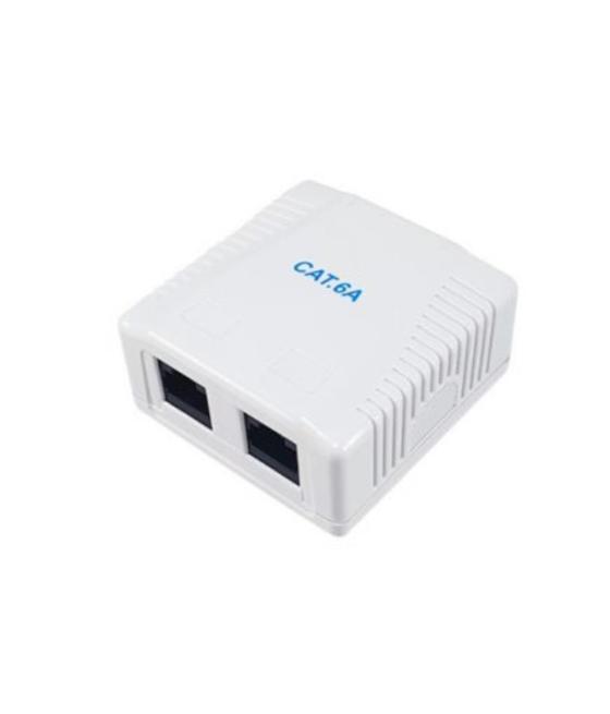 Roseta de superficie equip cat 6a 2 puertos hembras rj45