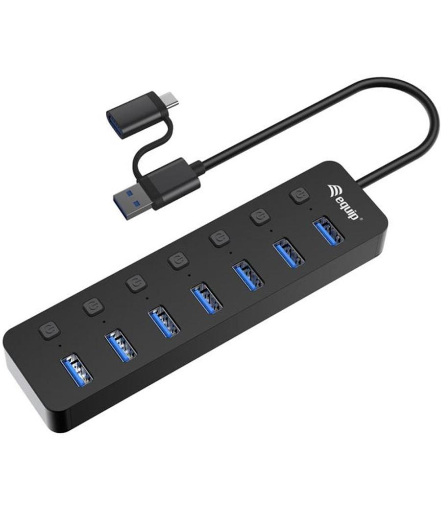 Hub equip usb tipo a + adaptador usb tipo c 7 en 1