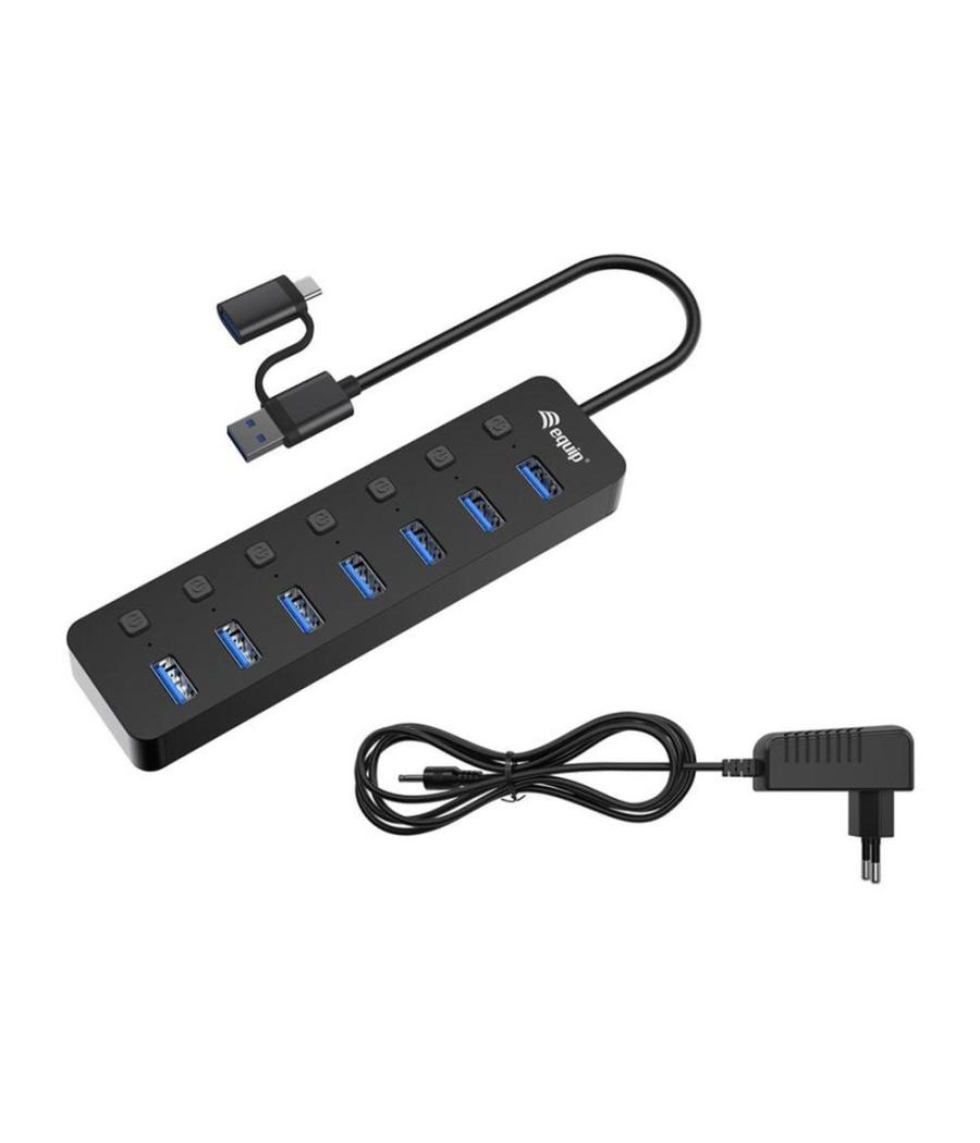 Hub equip usb tipo a + adaptador usb tipo c 7 en 1