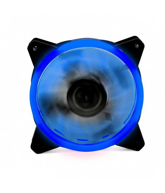 Ventilador gaming doble anillo 12 cm azul