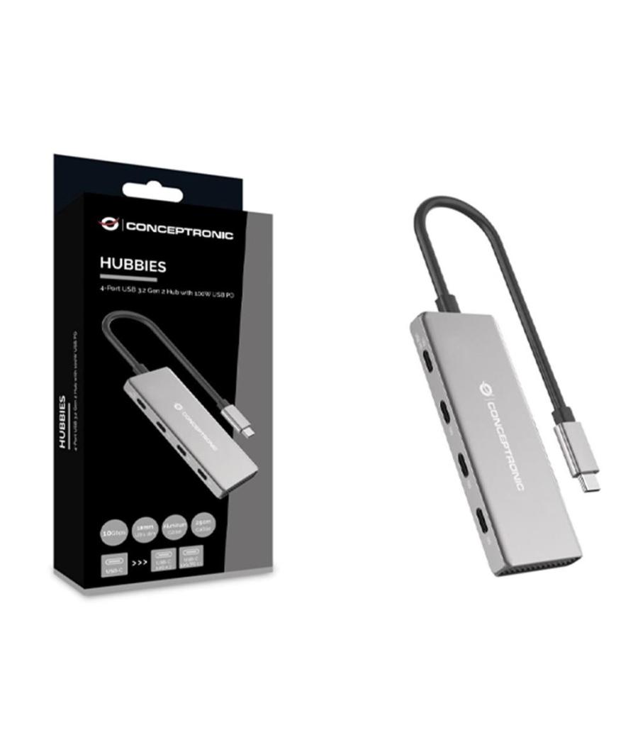 Hub usb tipo c conceptronic hubbies16g 4 puertos