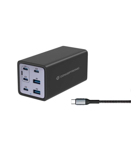 Cargador conceptronic ozul06be 200w + cable usb tipo c