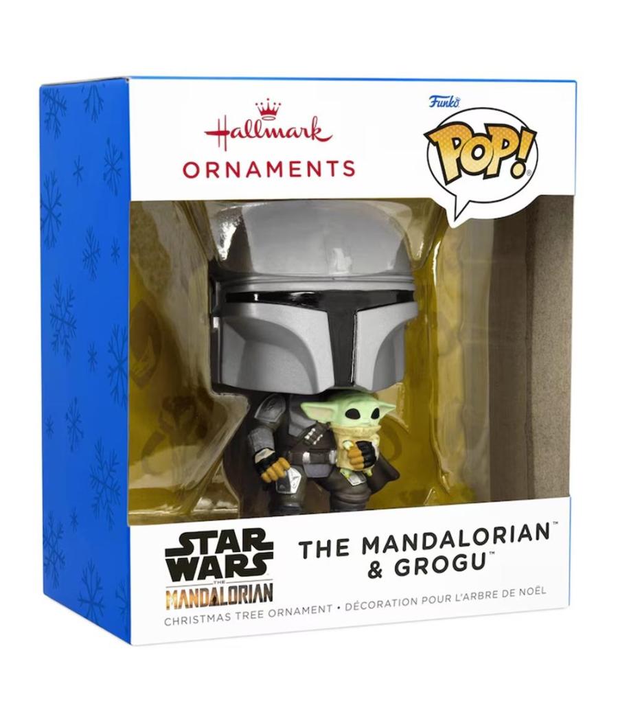 Adorno de navidad funko star wars mandaloriano & grogu figura de resina