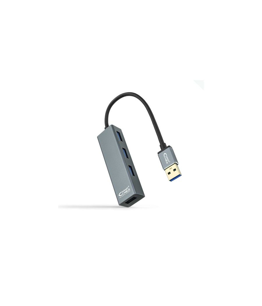 Nanocable USB 3.0 4xUSB3.0. USB-A/M-USB 3.0/H, Gris, 10 cm - Imagen 1