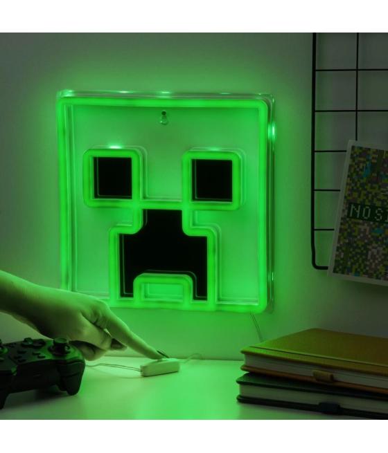 Lámpara de pared paladone minecraft creeper luz led neon