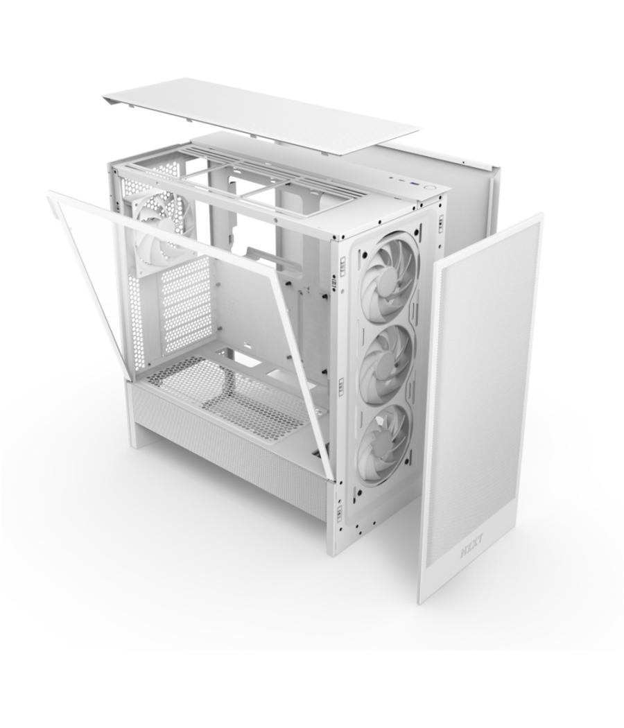 Caja nzxt h5 flow (2024) white rgb cc-h52fw-r1