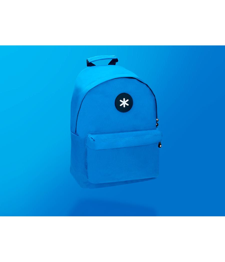 Cartera antartik mochila con asa y bolsillos con cremallera color azul 310x160x410 mm