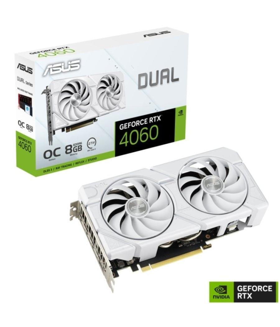 Tarjeta gráfica asus dual geforce rtx 4060 evo oc white edition/ 8gb gddr6