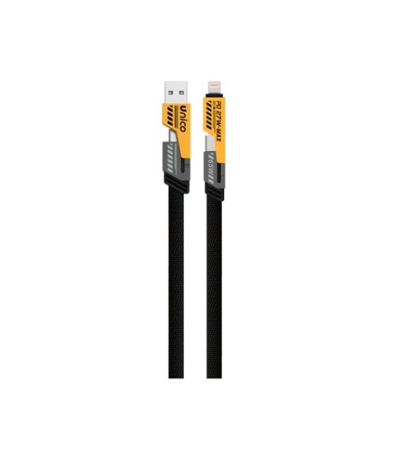 Cable uni 4en1 doble tipo c/lightning y micro