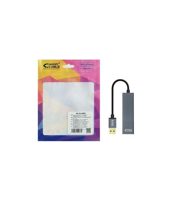Nanocable USB 3.0 4xUSB3.0. USB-A/M-USB 3.0/H, Gris, 10 cm - Imagen 4