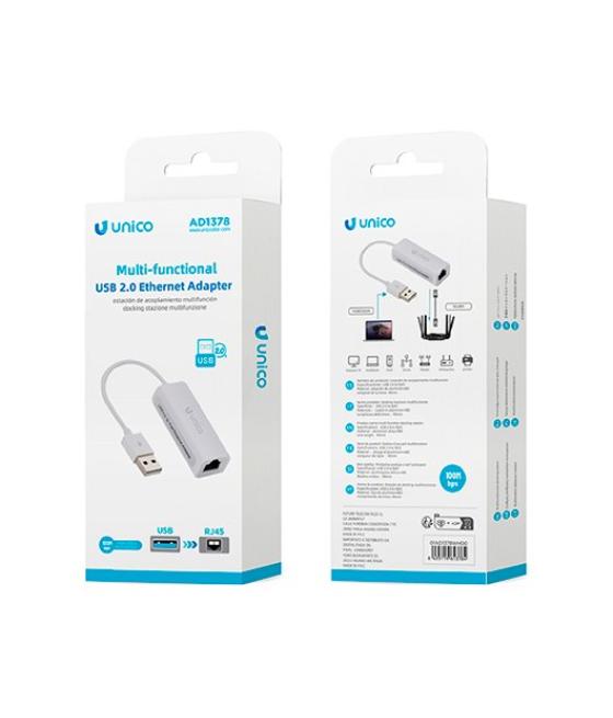 Adaptador unico usb2.0 de usb a rj45