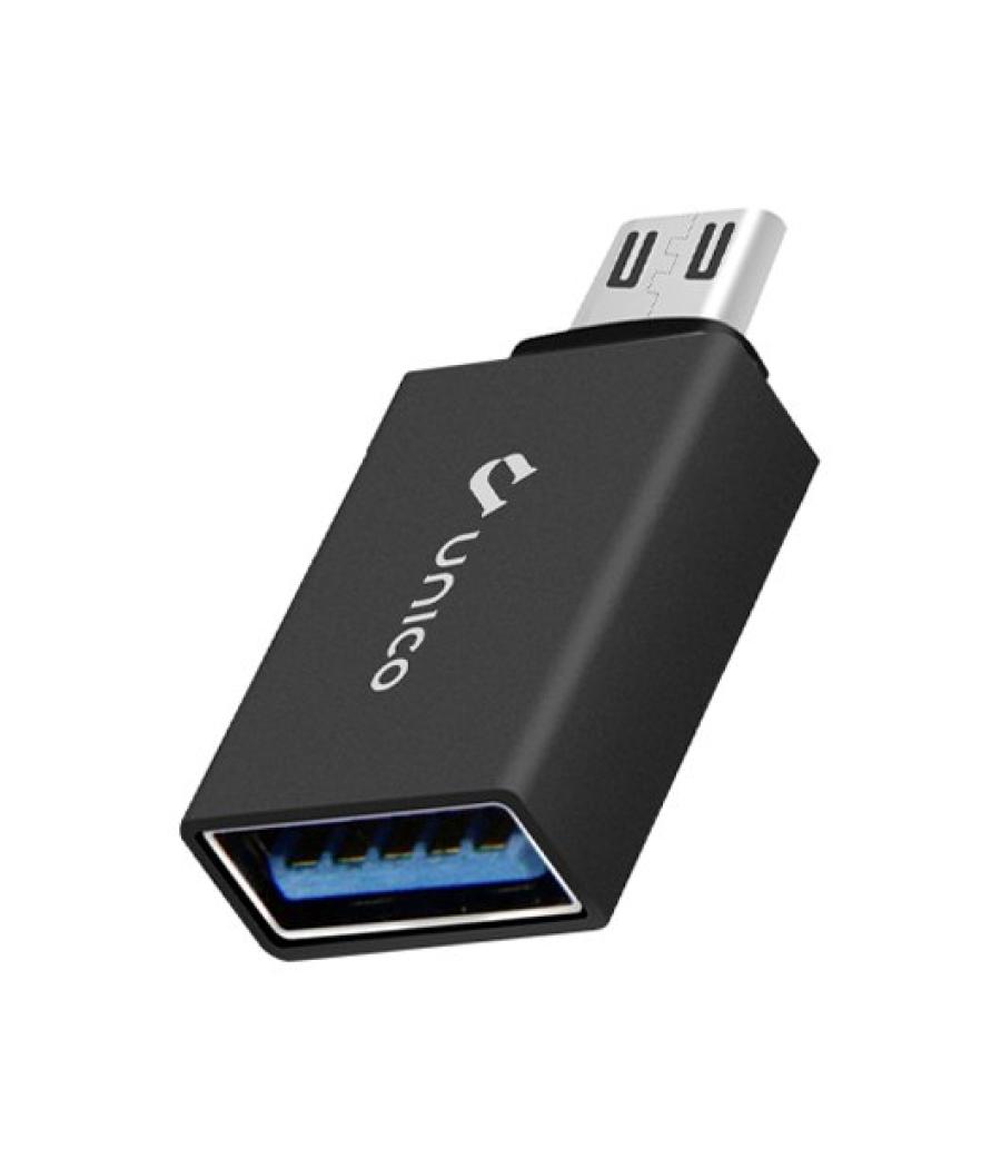 Adaptador unico micro usb3.0 metálico. negro