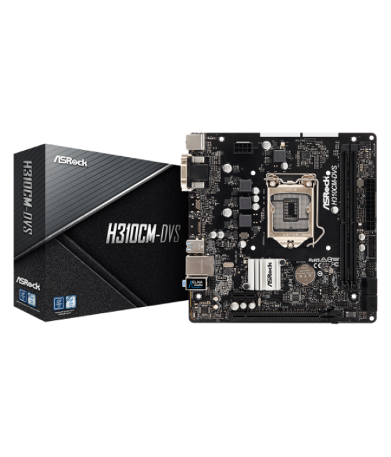 Asrock h310cm-dvs intel® h310 lga 1151 (zócalo h4) micro atx