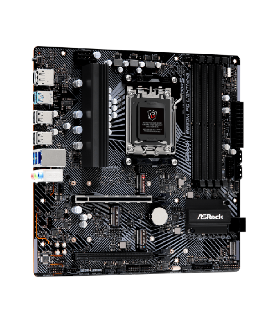 Asrock b650m pg lightning amd b650 zócalo am5 micro atx