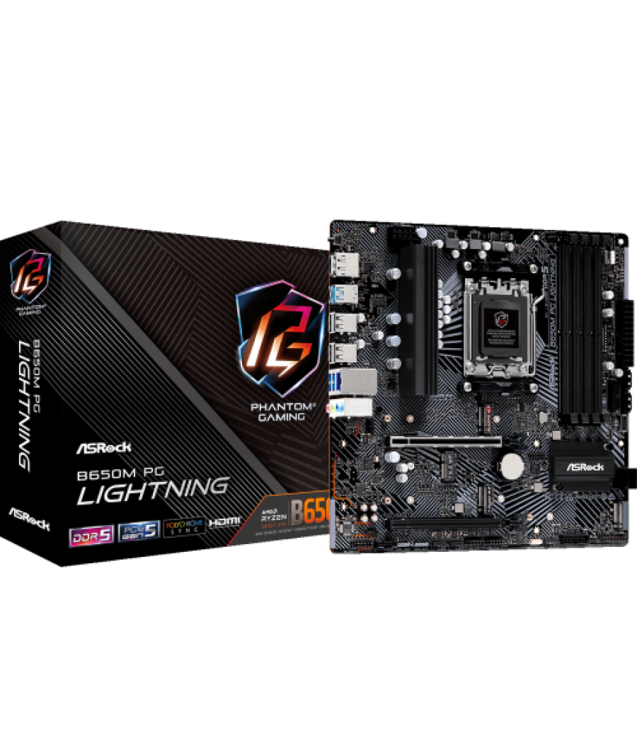 Asrock b650m pg lightning amd b650 zócalo am5 micro atx