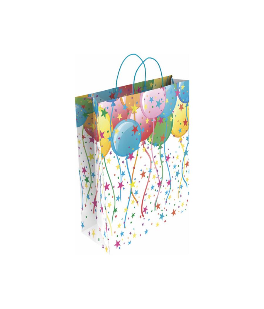 Bolsa para regalo basika papel estucado 160 gr todo año con asa retorcida tamaño l 32+14x40 cm