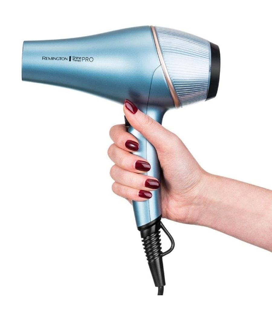 Secador remington shine therapy pro ac9300/ 2200w/ iónico/ negro y azul