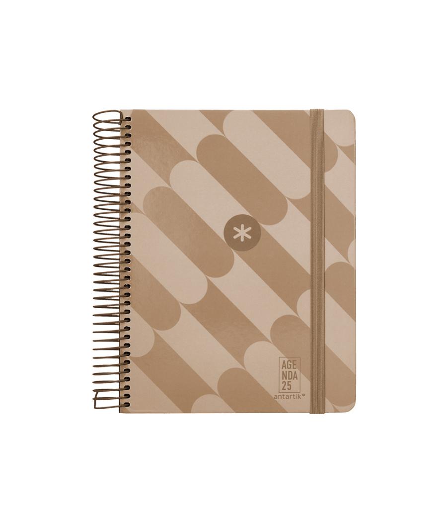 Agenda espiral antartik pattern a5+ 2025 día página color rosa nude papel 80 gr