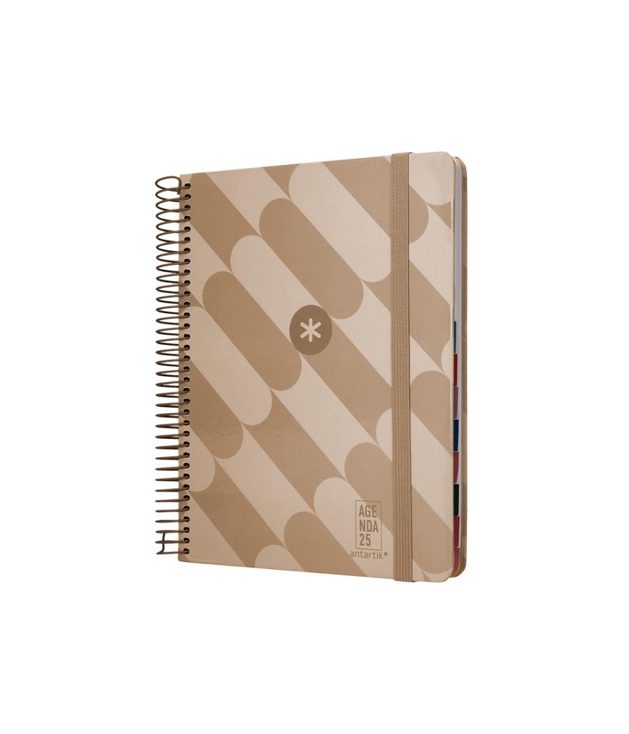 Agenda espiral antartik pattern a5+ 2025 día página color rosa nude papel 80 gr