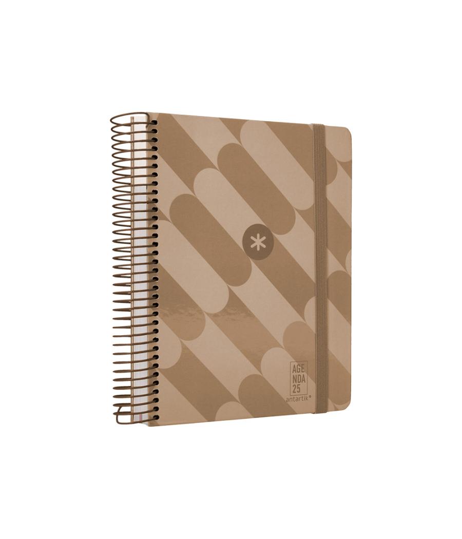 Agenda espiral antartik pattern a5+ 2025 día página color rosa nude papel 80 gr