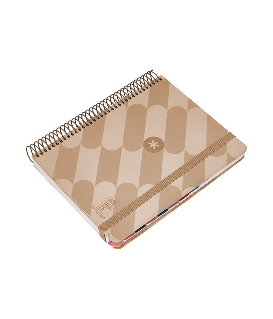 Agenda espiral antartik pattern a5+ 2025 día página color rosa nude papel 80 gr