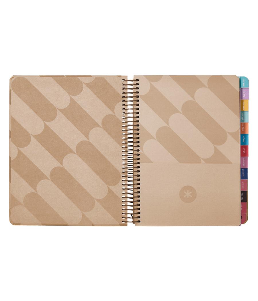 Agenda espiral antartik pattern a5+ 2025 día página color rosa nude papel 80 gr