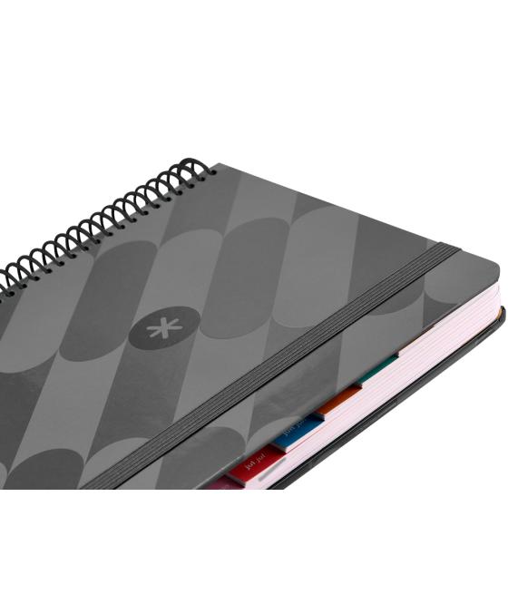 Agenda espiral antartik pattern a5+ 2025 día página color negro papel 80 gr