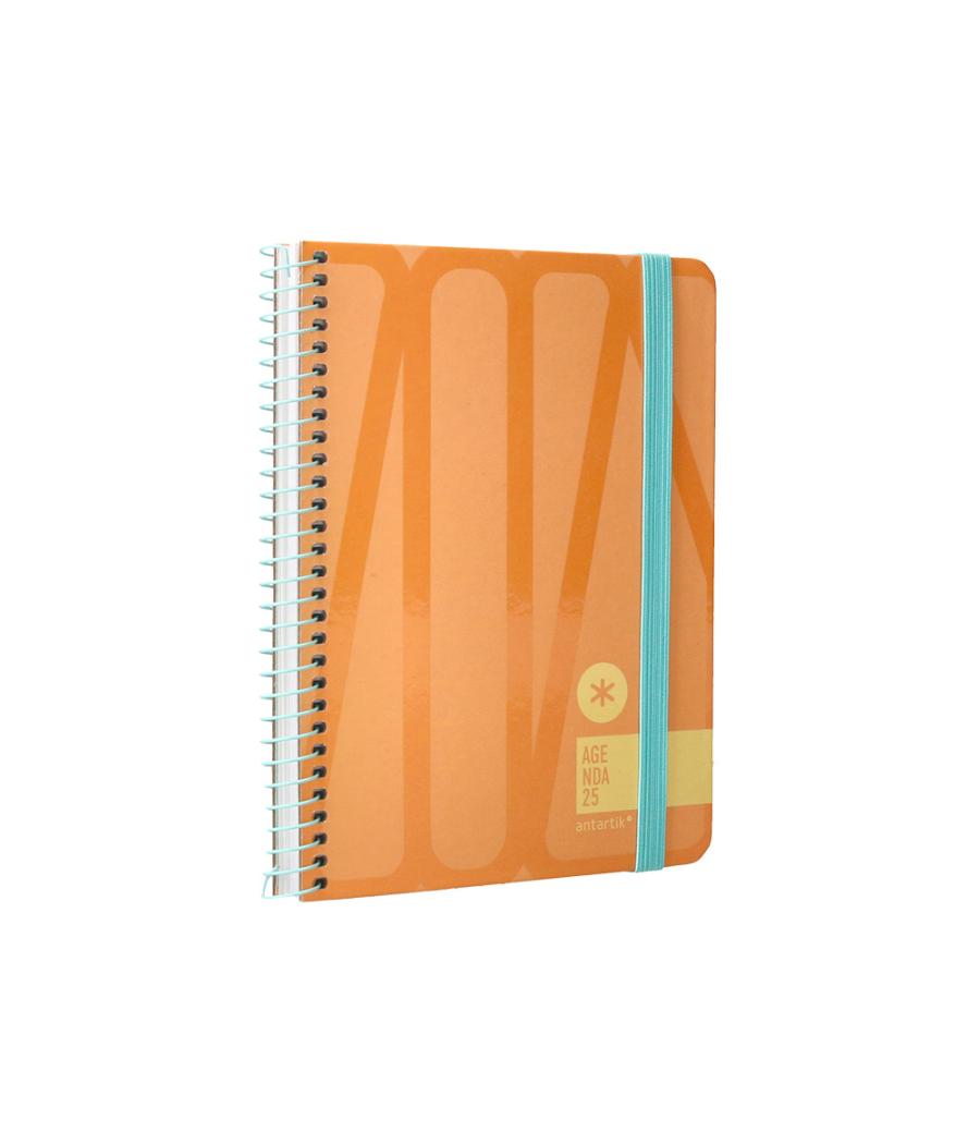 Agenda espiral antartik bold a6 2025 semana vista color rosa melocotón papel 80 gr