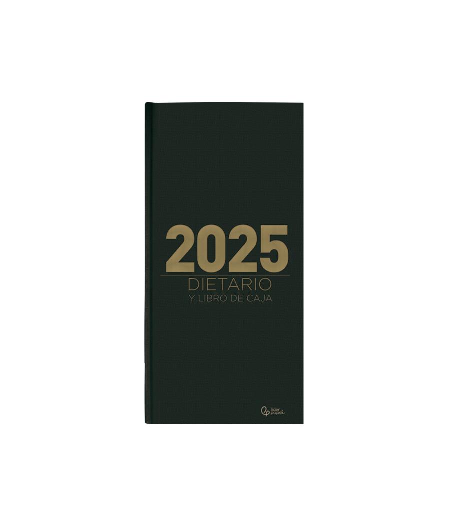 Dietario liderpapel 2025 dos tercios 15x30,5 cm color negro papel 70 gr