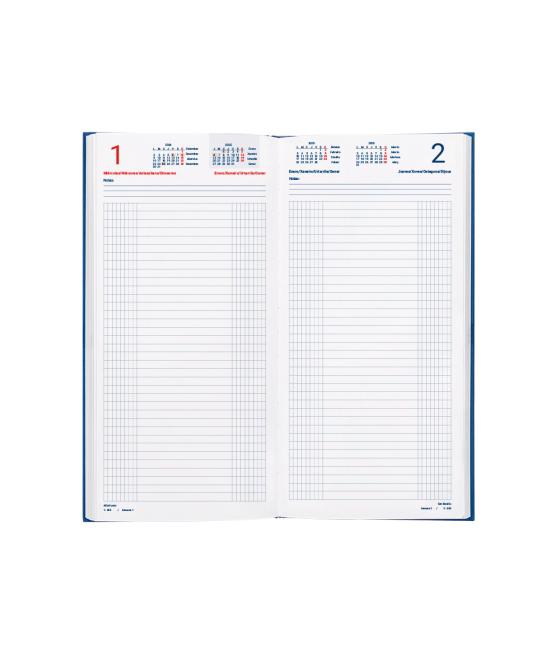 Dietario liderpapel 2025 dos tercios 15x30,5 cm color azul papel 70 gr